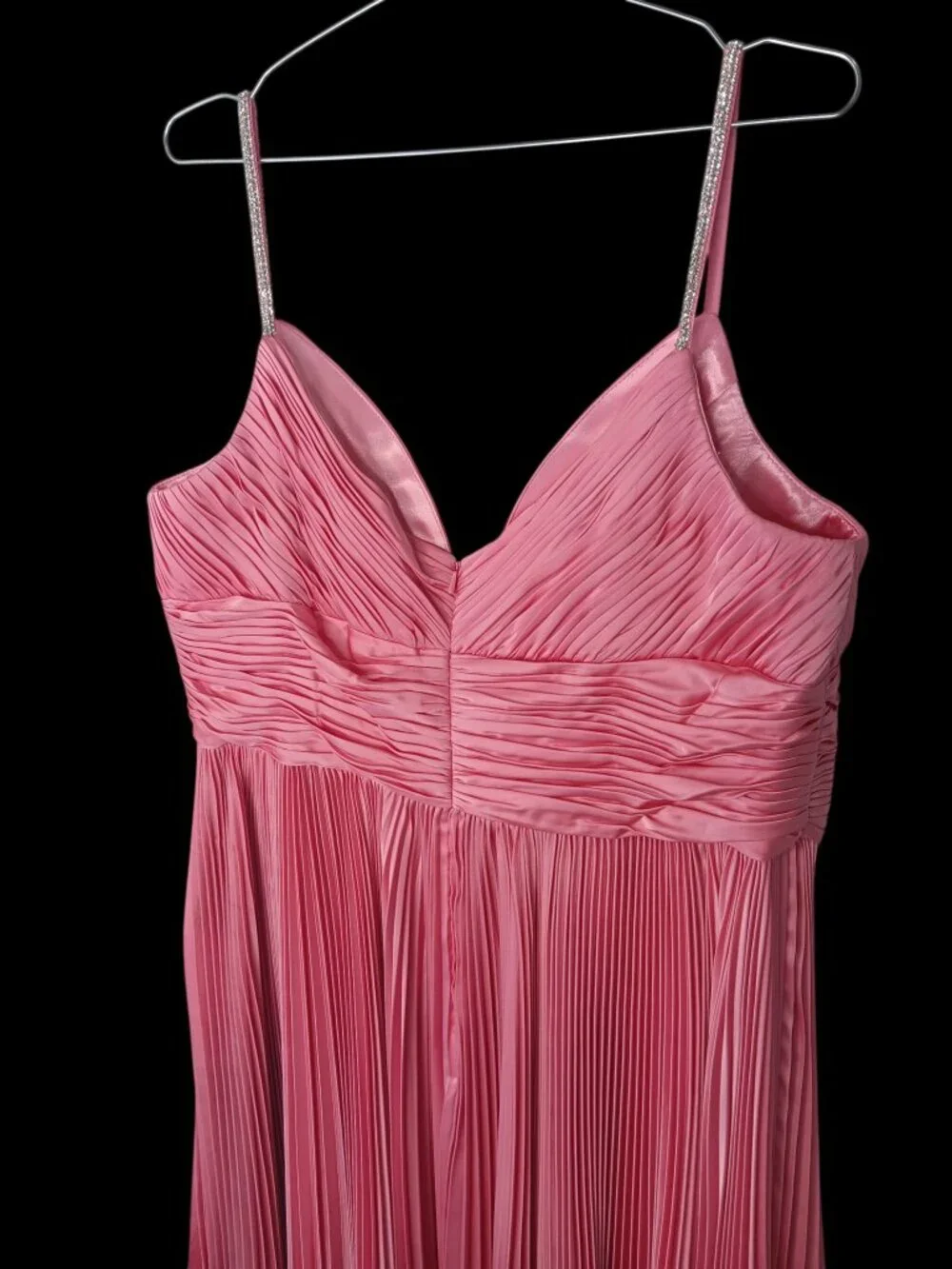 NWT Mac Duggal 77007 Pink High-Low Pleated Dress Size 16W Wedding Guest Party - Picture 12 of 16